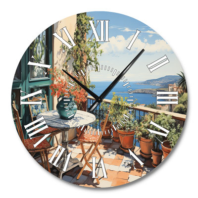 La Dolce Italian Coast I - Italian White Face Wall Clock