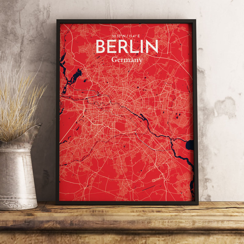 Berlin - No Frame Print, 70.1cm H x 50cm W x 0.13cm D, Pink