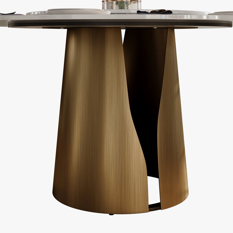 Table de salle à manger CR039AEH-WFUS1, Blanc mat, Noir, H 29,53 po x L 47,24 po x l 47,24 po