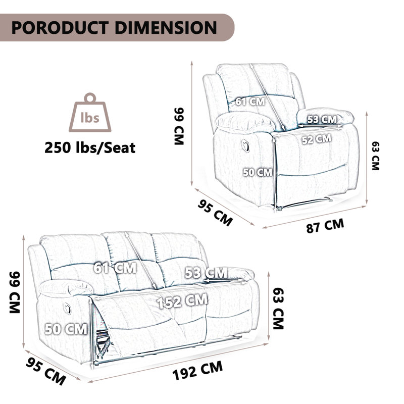 Fabric 241.3cm Reception Sofa