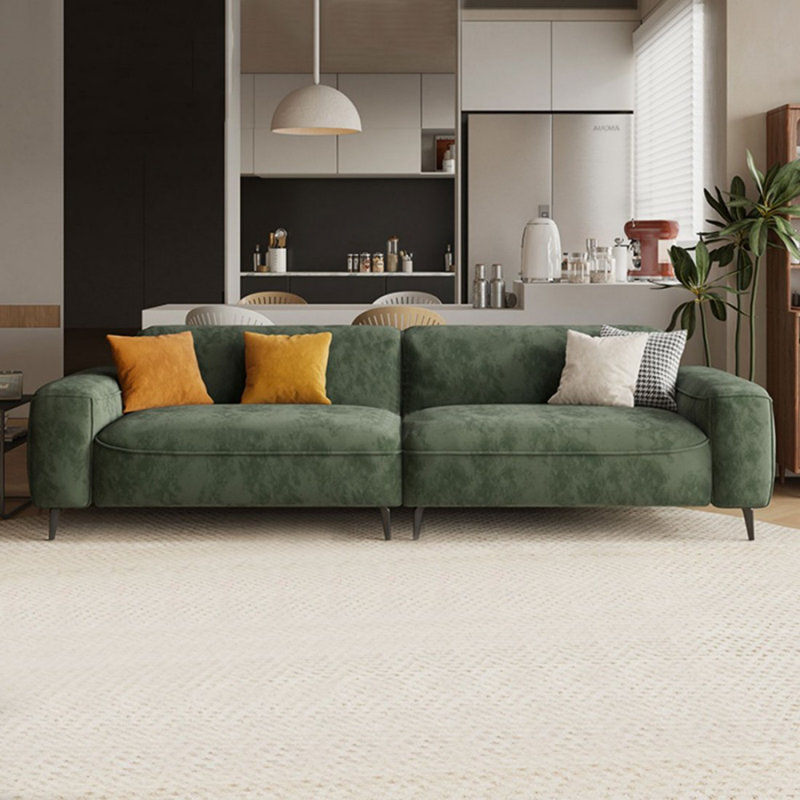 Coussin modulaire en polyester vert, H 29,53 po x l 102,36 po x P 39,37 po, 3
