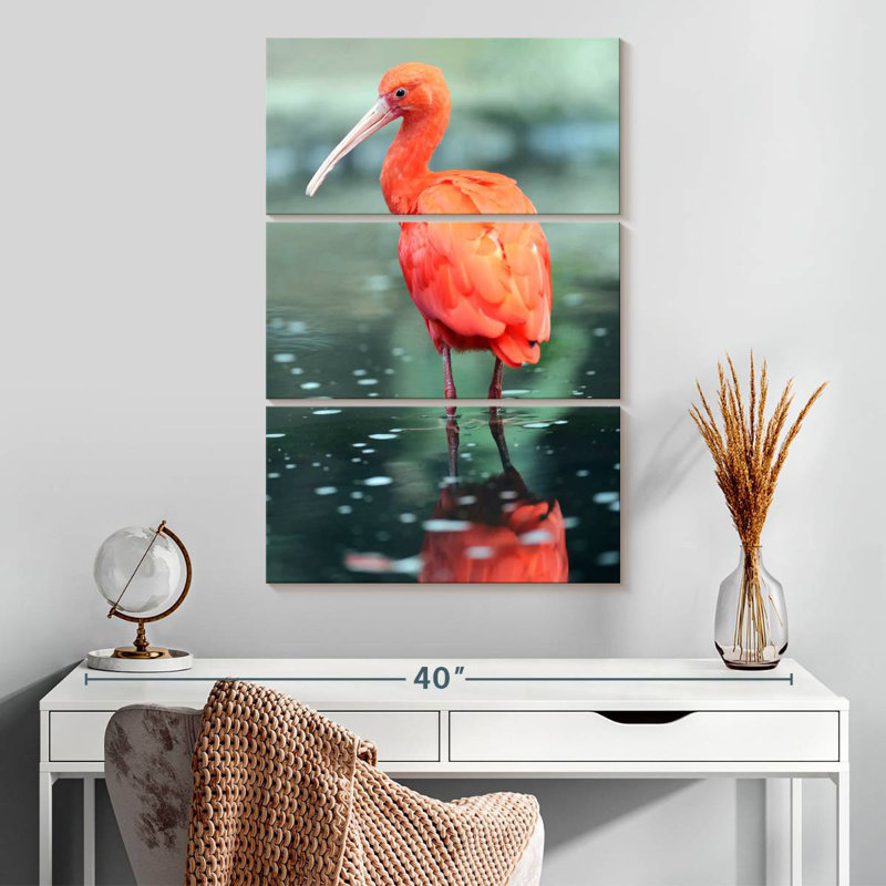 Brampt Scarlet Ibis Bird, 32" H x 20" W