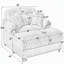 Canapé méridienne moderne de 62 pouces, modèle Cloud, revêtement en peluche confortable avec deux coussins décoratifs pour le salon-1446938350