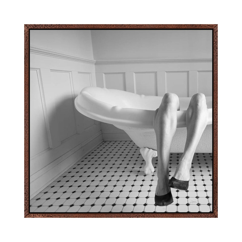 Legs by Aledanda - Print on Canvas, Classic Brown Wood Framed, 66.04cm H x 66.04cm W x 3.81cm D