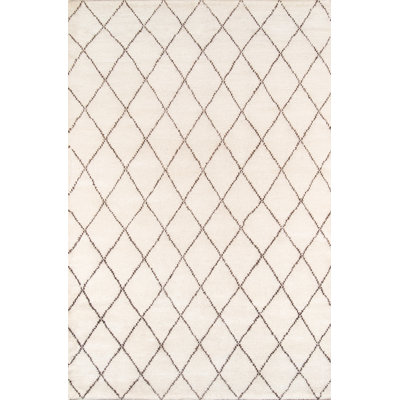 Atlas Wool Geometric Area Rug in Ivory