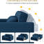 Canapé-lit convertible 3 en 1, canapé-lit de 55 po avec lit escamotable, canapé futon en tissu résistant aux rayures-1352283208