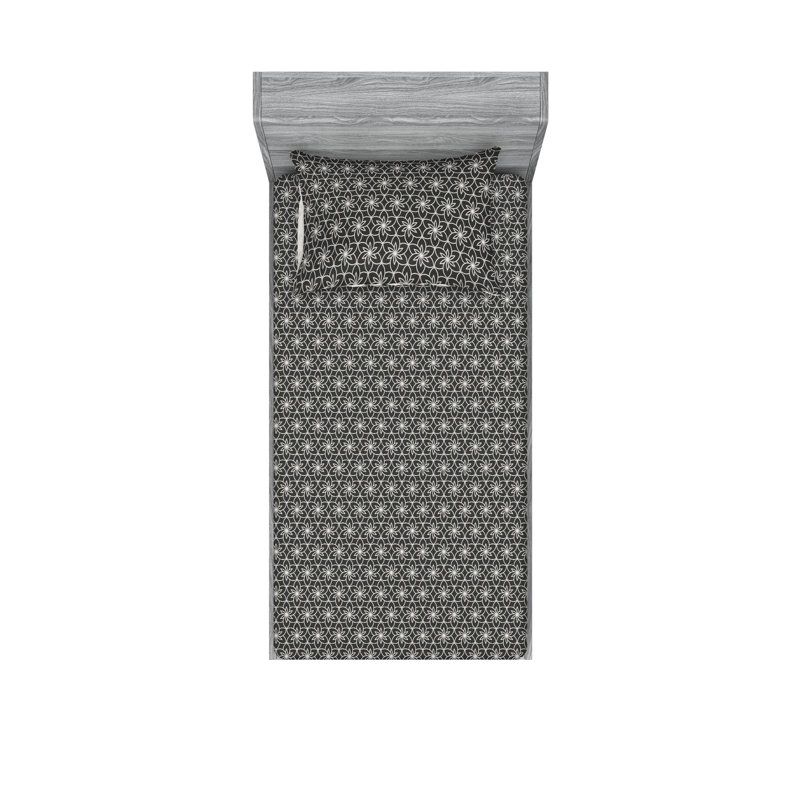 Drap-housse et taie décorative Ambesonne, Ensemble de draps pour lit simple avec 1 taie d'or