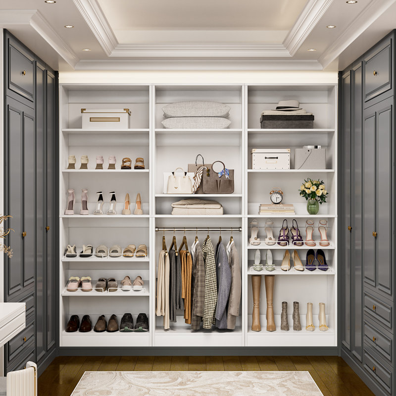 25" Closet System, Freestanding Shoe Storage Shelves, White