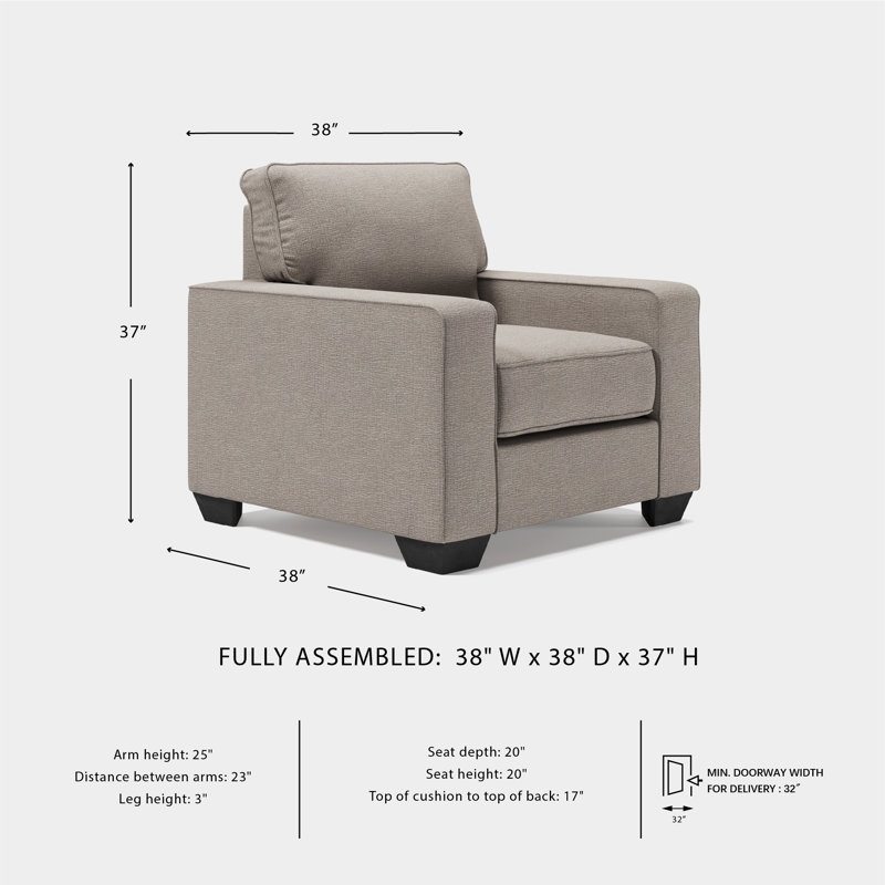 Greaves Upholstered Armchair, Gray