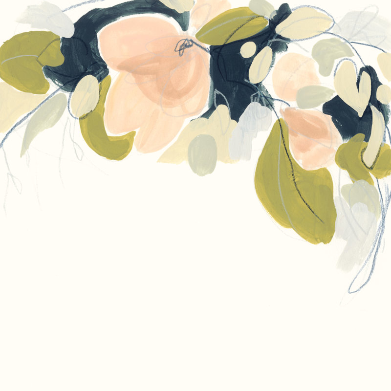 Floral Vale II - Wrapped Canvas Print, 76cm H x 76cm W