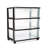Homz Tall Solid Plastic 3 Drawer Storage Cart with Wheels