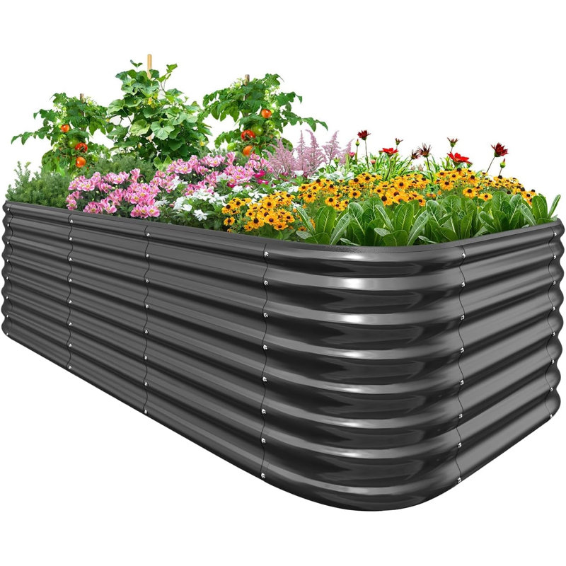 Metal Raised Garden Bed, 240x120x62cm