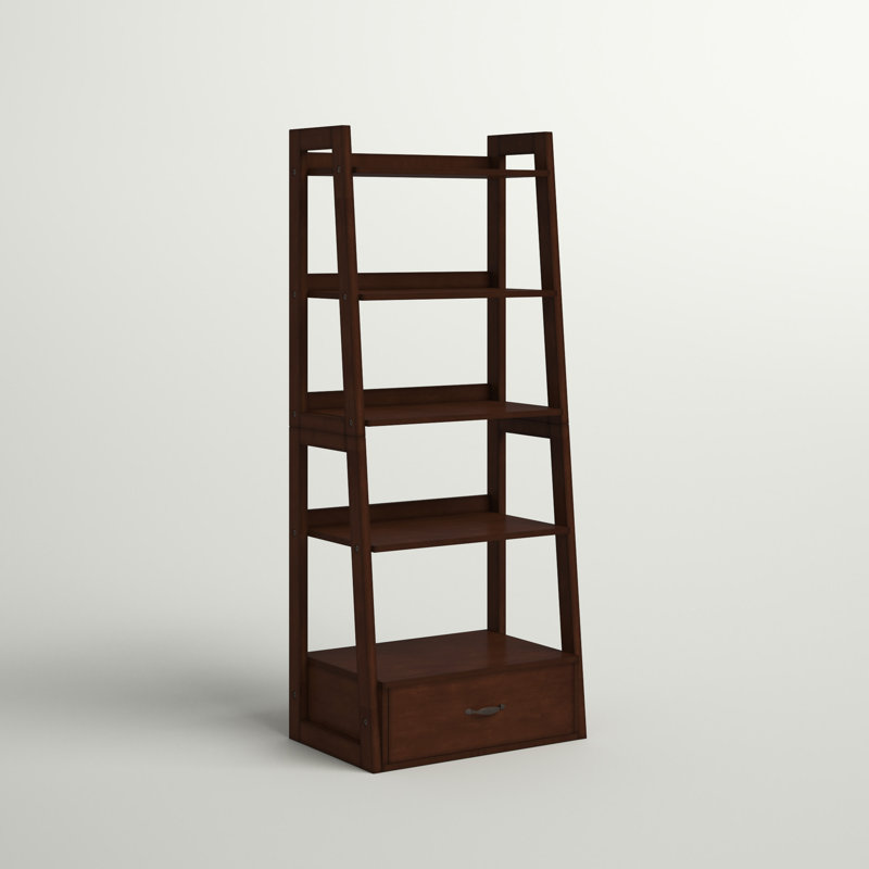 Deivi 63.5"H Ladder Bookcase, Cherry