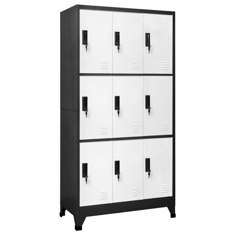 Wabansia Metal 1 - Tier 90cm Employee Locker, Anthracite and white