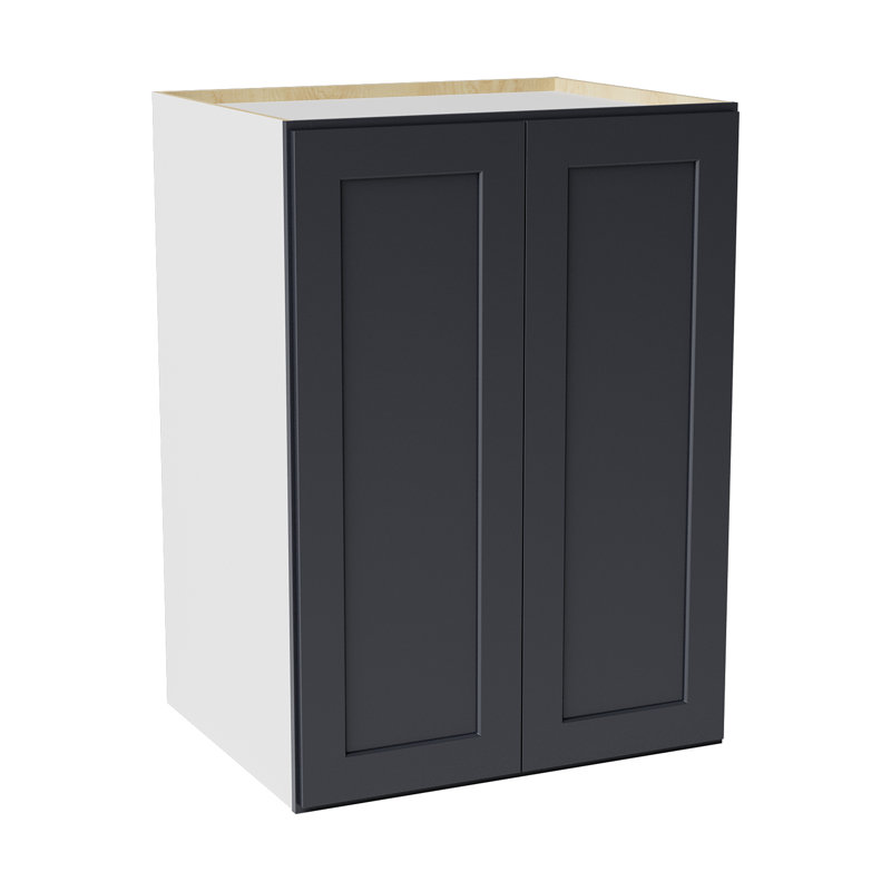 Armoire de cuisine en bois massif prête à assembler, 30", 42", Noir Shaker