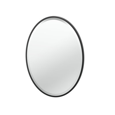 Flush Mount Framed Bathroom Vanity Mirror | Oval Framed Wall Mirror with Beveled Edge | Decorative Wall Mirror for Bathroom, Bedroom, Hallway, Entryway