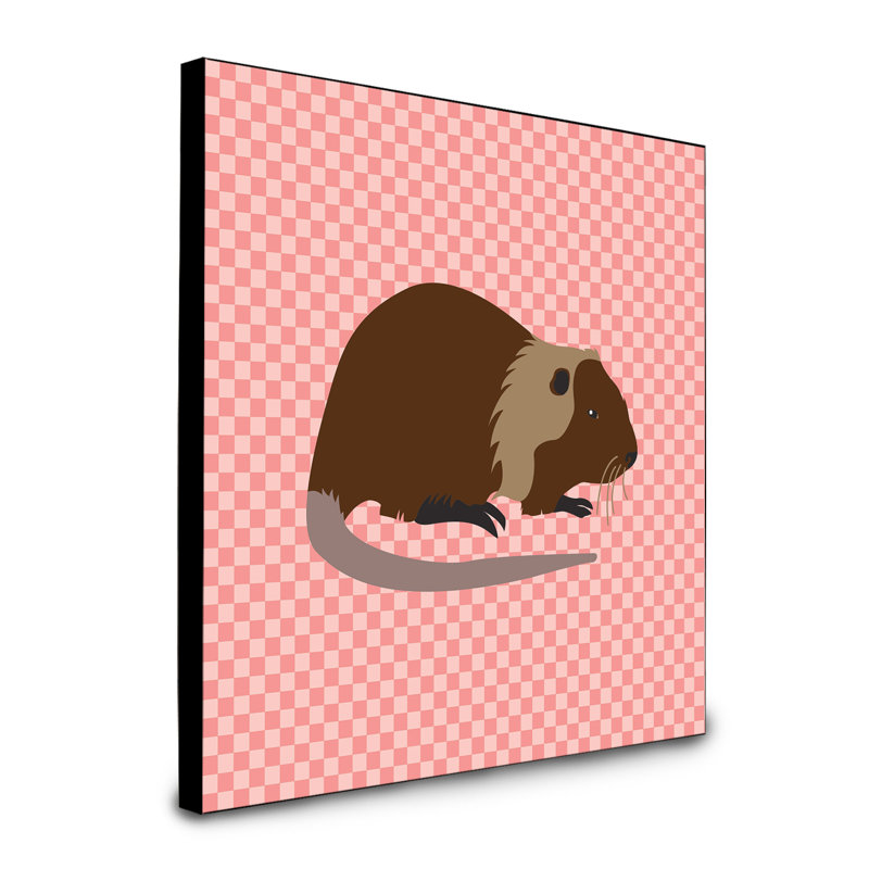 « coypu nutria river rat », art encadré Lecco, Rose