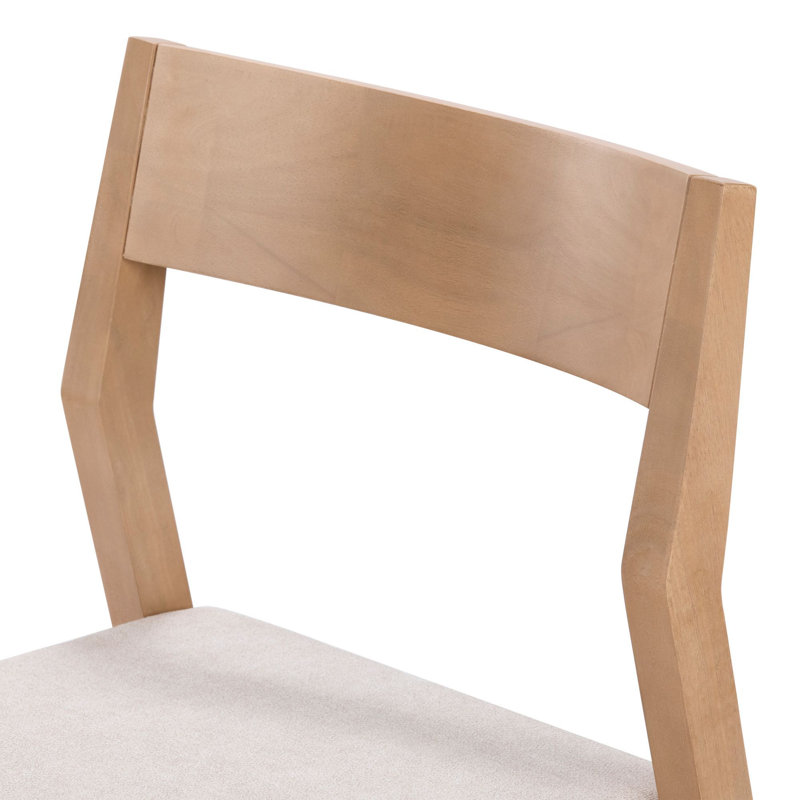 Chaise de salle à manger moderne en bois massif avec coussin rembourré (paquet de 2), Blond, Crème, crème
