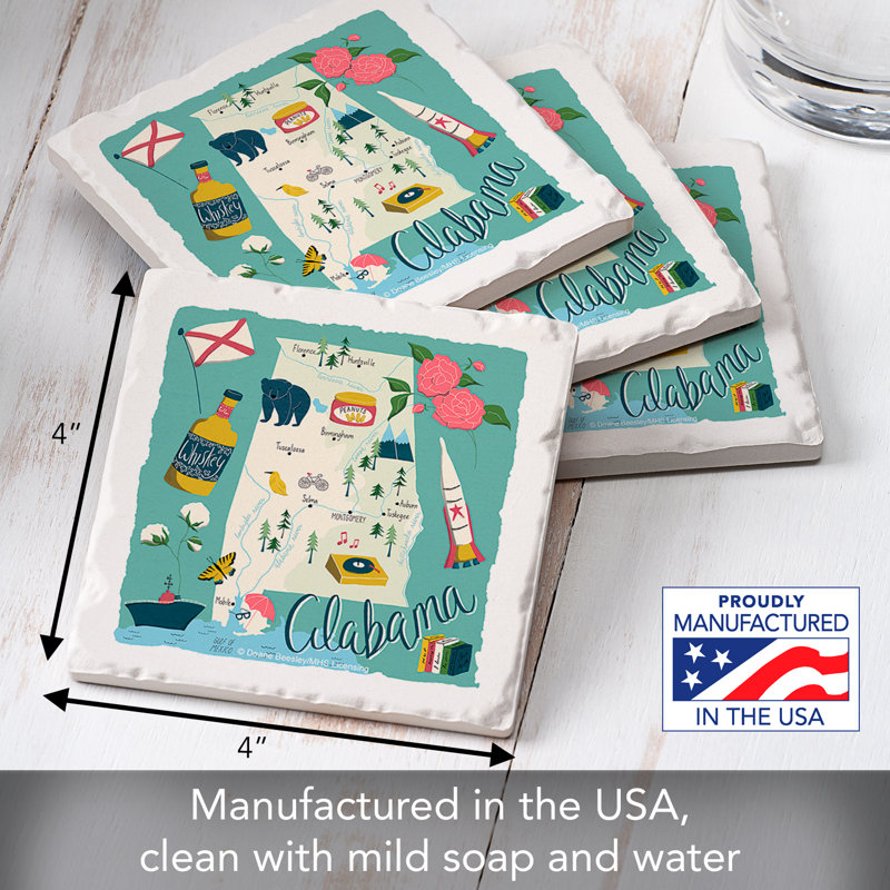 Ensemble de sous-verres 4 pièces Thirstystone Alabama