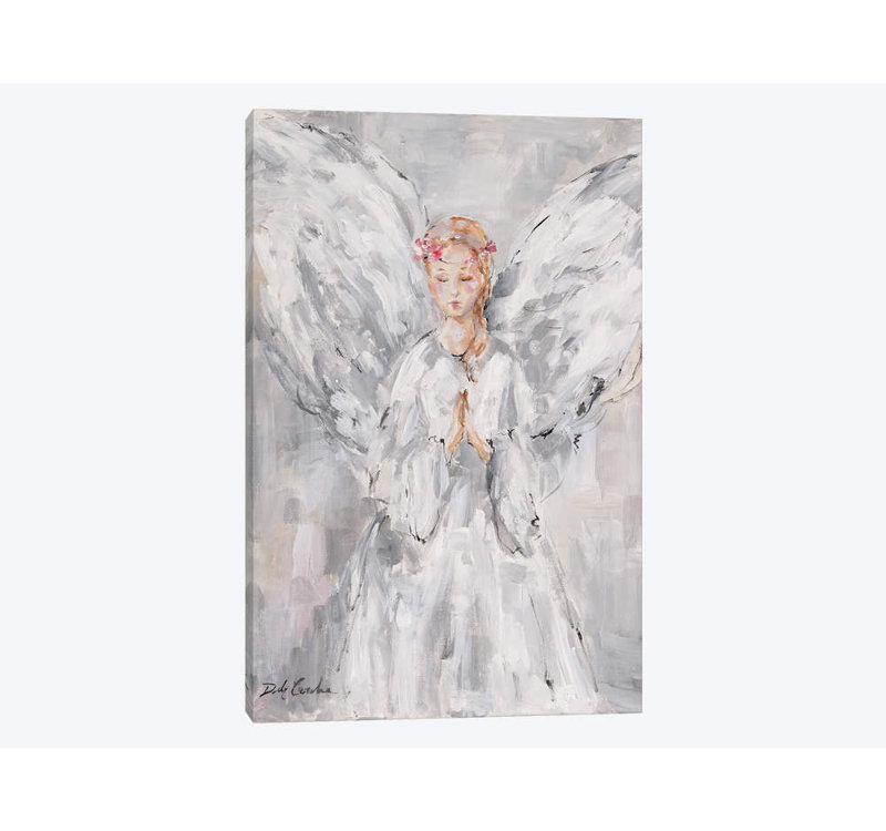 « céleste », peinture sur toile tendue, H 40 po x l 26 po x P 1,5 po, Toile tendue, Pas de tapis