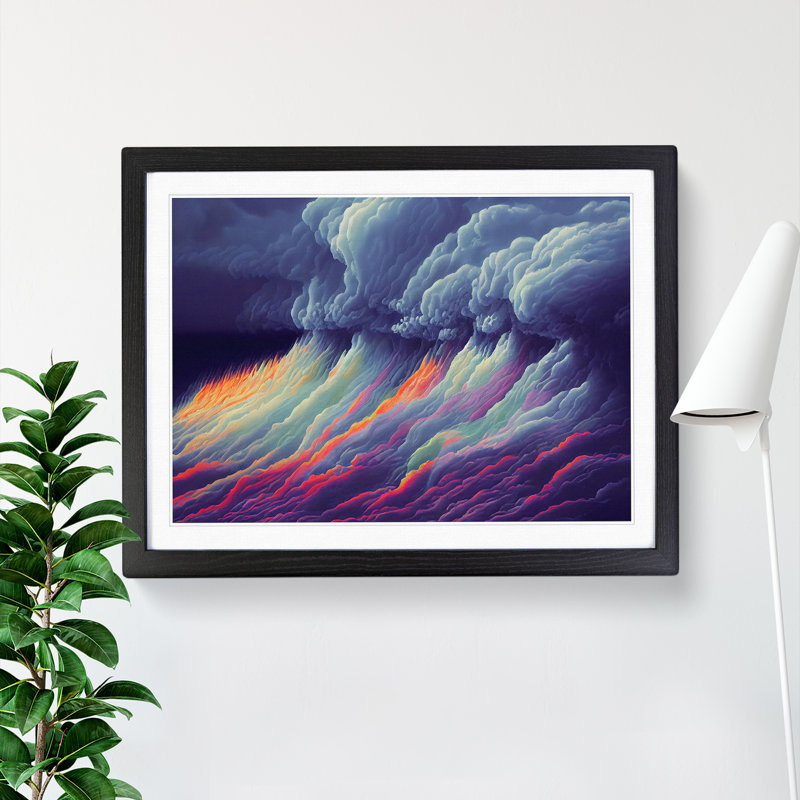 XH1022-6904X Phenomenal Thunderstorm - Single Picture Frame Print, Black Framed, 25cm H x 34cm W x 2cm D