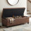 Banc rembourré avec rangement en mousse à haute densité de 48 po Avalon