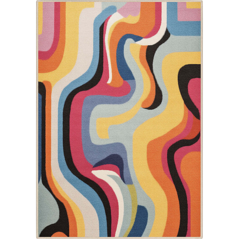Tapis abstrait moderne Kehr, Rectangle 3 pi 3 po x 5 pi