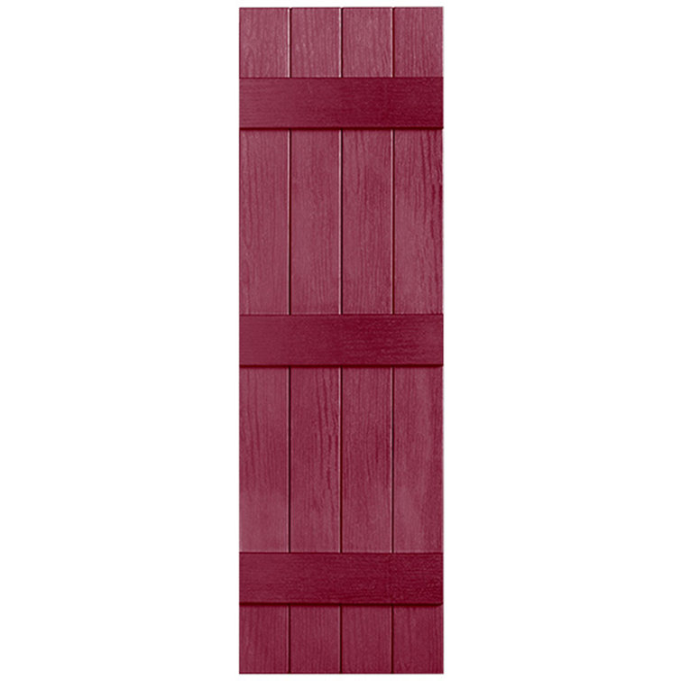 Three Batten Four Board Closed Vinyl Shutters Pair