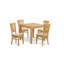 Ensemble de salle à manger 5 pièces comprenant une table carrée en bois massif et 4 chaises de salle à manger en tissu de lin, 36 x 36 pouces, chêne-987628897-1058500484-987628898