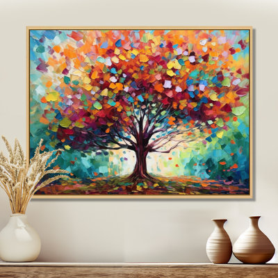 Coral Oak Tree At The Farm I On Canvas Print