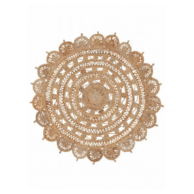 Handgefertigter Teppich Aus Jute In Beige