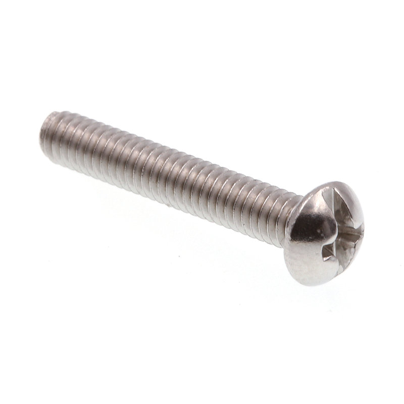 Vis à machine, tête ronde, embout cruciforme / rainuré, n ° 8-32 x 1 po (paquet de 25), H 3,05 po x l 3,95 po x P 0,45 po