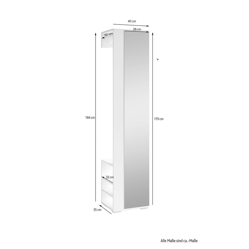 Quimby Flat Wall Mirror, Natural