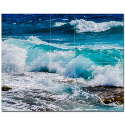 Beach Photo 6'' x 6'' Satin Ceramic Decorative Mural