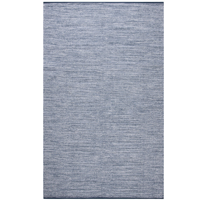 Dunlap Flat Weave Cotton Navy/Blue Modern Rug, Rectangle 3' x 5'
