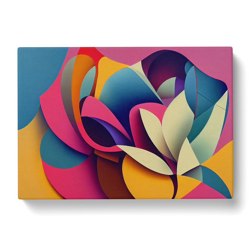 Riveting Abstract Flowers - Wrapped Canvas Painting, 35cm H x 50cm W x 3cm D