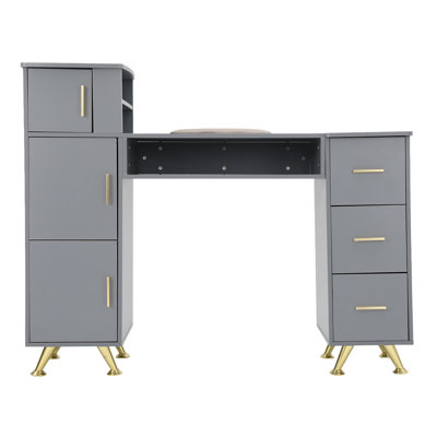 Beauty Salon Vanity Manicure Table Nail Makeup Desk With Drawers Storage