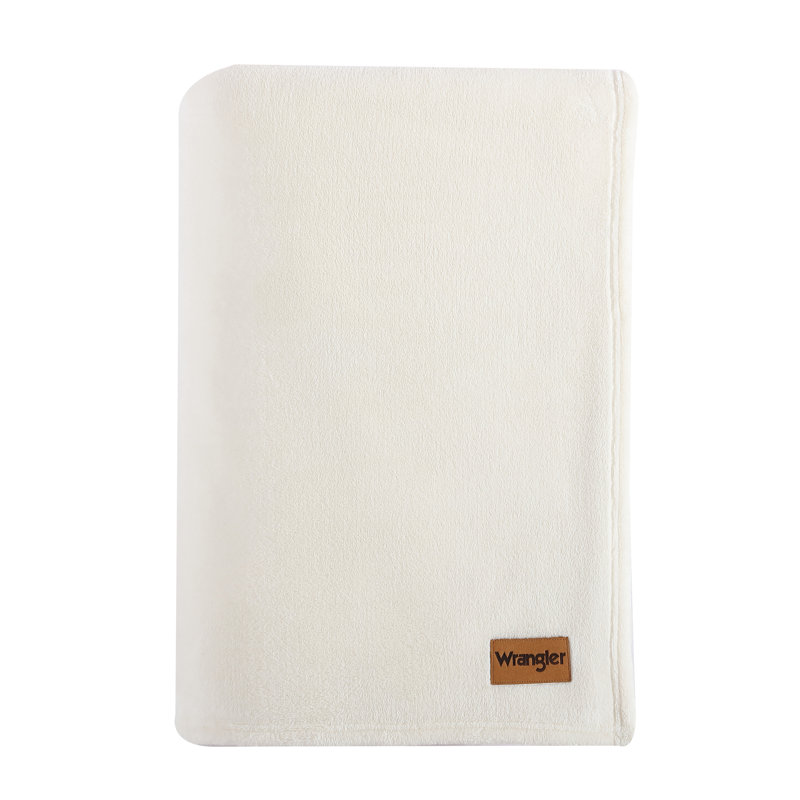 Ivory Full/Queen Ultra Soft Plush Fleece Reversible Blanket
