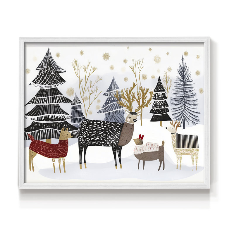 Chirstmas Art-CDLXV - Reproduction encadrée - Restickable, H 16 po x l 20 po, Blanc
