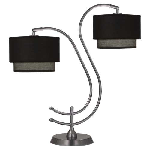 Charlee Desk Table Lamp, Gunmetal, Raven Black