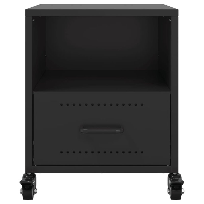 Ameara 36cm W Steel Bedside Table, Black