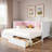 Modern Daybed With 2 Storage Drawers And Upholstered Backrest