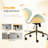 PU Curved Office Chair With Antique Bronze Base-2048463797