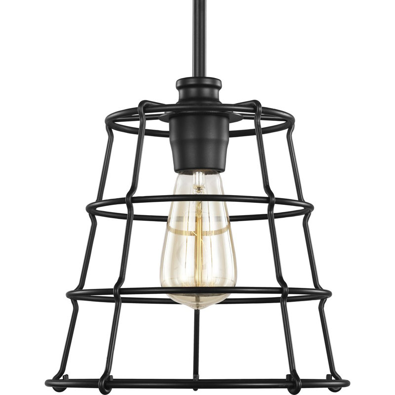 Luminaire suspendu géométrique 1 lumière Sherburne, Noir