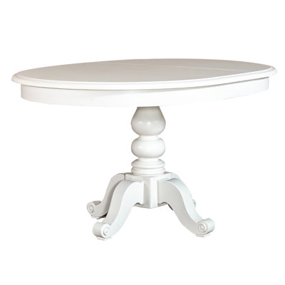 Table de salle à manger à piédestal Alvy avec rallonge amovible de 12 po