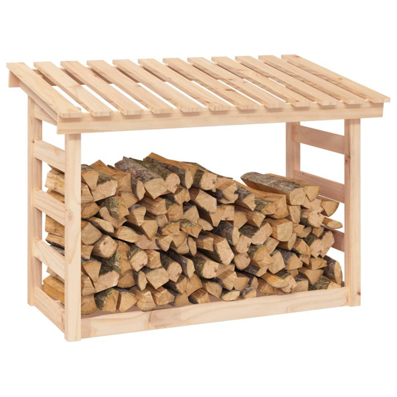 Firewood Rack 108x64.5x78 cm Solid Wood Pine, Brown