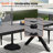12 - Person Aluminum Rectangular Outdoor Dining Set with Umbrella Hole and Stackable Chairs-826710994