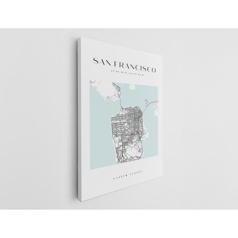 «San Francisco Map Print», reproduction sur toile