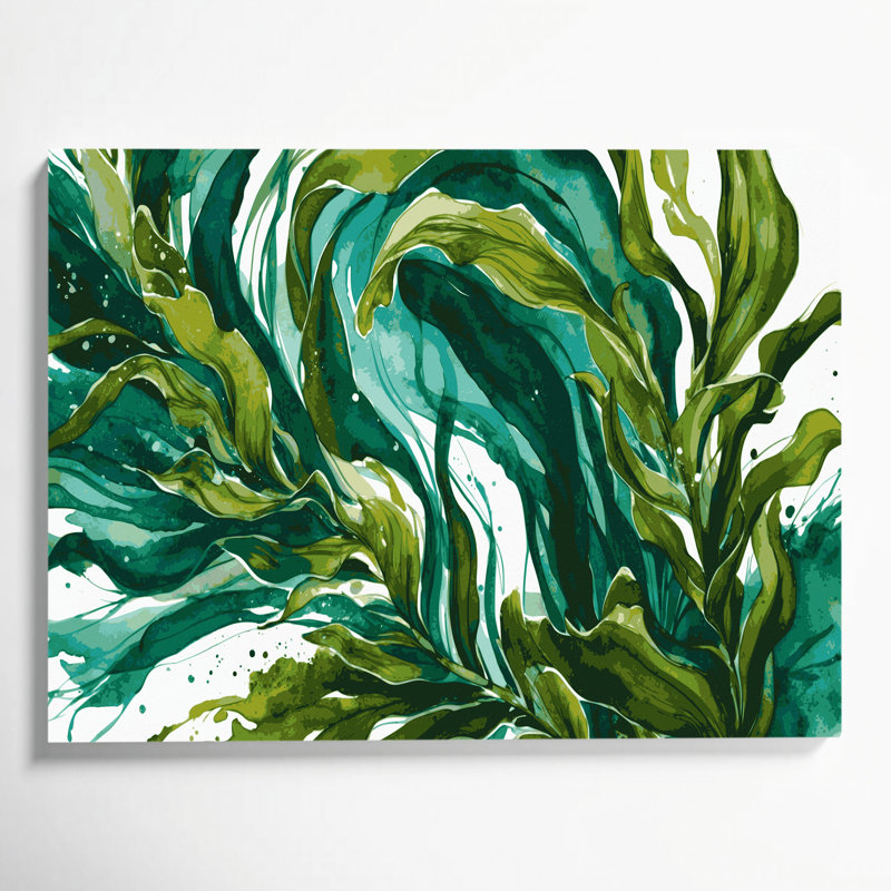 Art mural sur toile vert légumes Kombu, H 8 po x l 10 po
