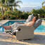 Oversized Wicker Outdoor Reclining Loveseat Sofa Set, 2-Seater Recliner Couch With 6" Cushions-1526067149-1526067137